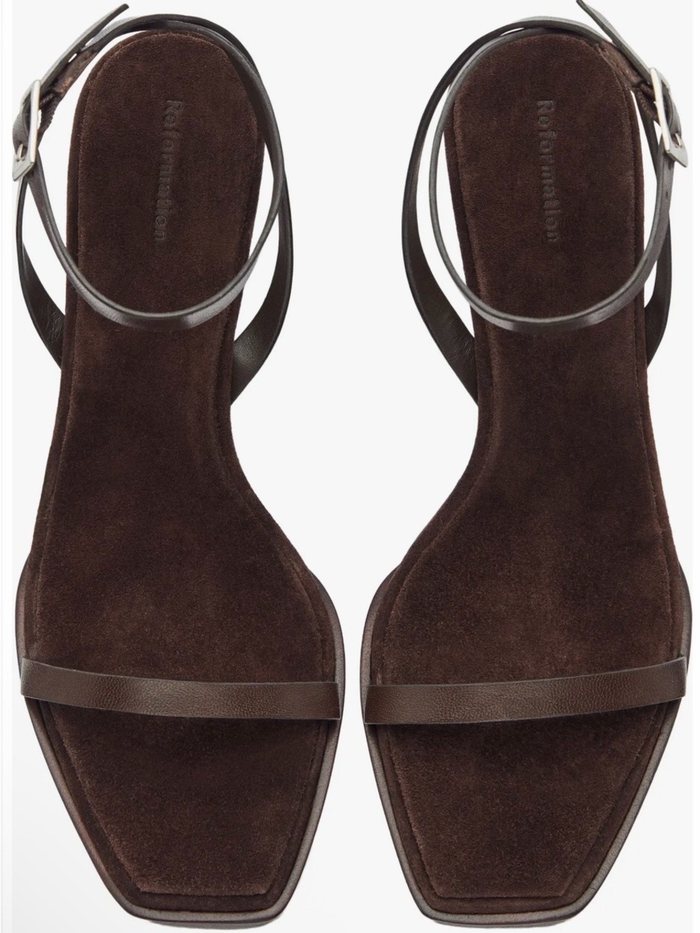 Brown Suede Ankle-Strap Wedges